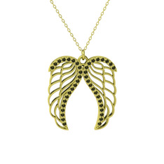 Raziel Melek Kanadı Kolye - Peridot 8 ayar altın kolye (40 cm altın rolo zincir) #ryfpii