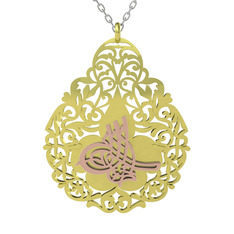 925 ayar rose altın kaplama gümüş kolye (50 cm beyaz altın rolo zincir)