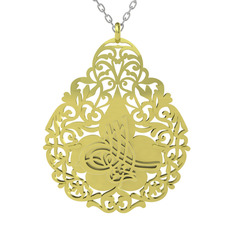 Tuğra Kolye - 8 ayar altın kolye (50 cm beyaz altın rolo zincir) #hojuw4