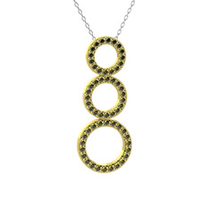 Hiru Daire Kolye - Peridot 18 ayar altın kolye (40 cm beyaz altın rolo zincir) #rynrf0