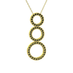 Hiru Daire Kolye - Peridot 925 ayar altın kaplama gümüş kolye (40 cm altın rolo zincir) #uz4rhe