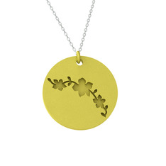 Kiraz Çiçeği Kolye - 8 ayar altın kolye (40 cm beyaz altın rolo zincir) #8ajntk