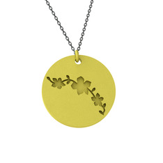 Kiraz Çiçeği Kolye - 8 ayar altın kolye (40 cm gümüş rolo zincir) #qog1rh