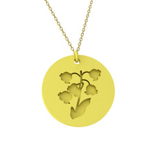 Doğum Çiçeği Zambak Kolye - 925 ayar altın kaplama gümüş kolye (40 cm gümüş rolo zincir) #1r6u4my