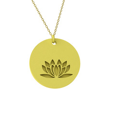 Doğum Çiçeği Lotus Kolye - 18 ayar altın kolye (40 cm gümüş rolo zincir) #10xcv9h