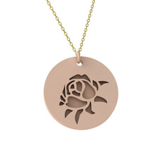 Şakayık Kolye - 14 ayar rose altın kolye (40 cm altın rolo zincir) #6360e1