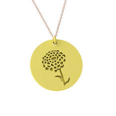 Kadife Çiçeği Kolye - 14 ayar altın kolye (40 cm rose altın rolo zincir) #19vtegf