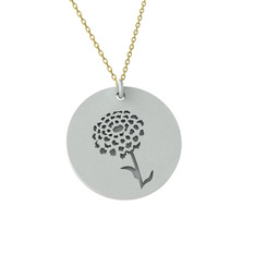 Kadife Çiçeği Kolye - 925 ayar gümüş kolye (40 cm gümüş rolo zincir) #tyk1w9