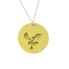 Çobanpüskülü Kolye - 14 ayar altın kolye (40 cm beyaz altın rolo zincir) #17liw8q