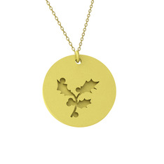 Çobanpüskülü Kolye - 18 ayar altın kolye (40 cm altın rolo zincir) #1ajjl4a