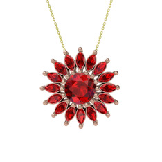 Garnet 14 ayar rose altın kolye (40 cm altın rolo zincir)