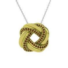 Arvia Kolye - Dumanlı kuvars 14 ayar altın kolye (40 cm gümüş rolo zincir) #15gcis6