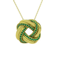 Arvia Kolye - Yeşil kuvars 8 ayar altın kolye (40 cm altın rolo zincir) #1avaran