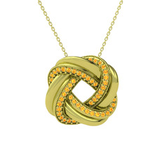 Arvia Kolye - Sitrin 8 ayar altın kolye (40 cm altın rolo zincir) #7ebr3b