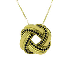 Arvia Kolye - Siyah zirkon 14 ayar altın kolye (40 cm altın rolo zincir) #aiwkmx