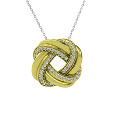 Arvia Kolye - Beyaz zirkon 18 ayar altın kolye (40 cm beyaz altın rolo zincir) #jzjs42