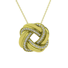 Arvia Kolye - Beyaz zirkon 8 ayar altın kolye (40 cm gümüş rolo zincir) #qcpbcd