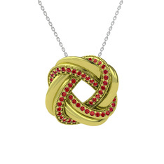 Arvia Kolye - Garnet 14 ayar altın kolye (40 cm beyaz altın rolo zincir) #rf5l5s