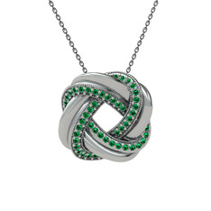 Yeşil kuvars 925 ayar gümüş kolye (40 cm gümüş rolo zincir)