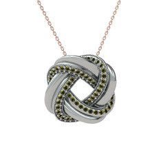 Arvia Kolye - Peridot 925 ayar gümüş kolye (40 cm rose altın rolo zincir) #sh7k7x