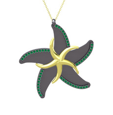 Naia Denizyıldızı Kolye - Yeşil kuvars 14 ayar altın kolye (50 cm altın rolo zincir) #1yiaa63