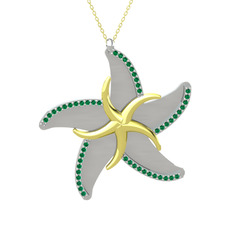Naia Denizyıldızı Kolye - Yeşil kuvars 18 ayar altın kolye (50 cm altın rolo zincir) #rf0u45