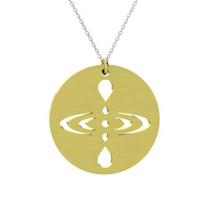 Farkındalık (Mindfulness) Kolye - 18 ayar altın kolye (50 cm beyaz altın rolo zincir) #1c6l2mr