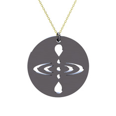 Farkındalık (Mindfulness) Kolye - 925 ayar siyah rodyum kaplama gümüş kolye (50 cm altın rolo zincir) #1dkejw2