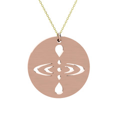Farkındalık (Mindfulness) Kolye - 8 ayar rose altın kolye (50 cm gümüş rolo zincir) #1mrtbdq