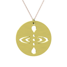 Farkındalık (Mindfulness) Kolye - 8 ayar altın kolye (50 cm rose altın rolo zincir) #9xjgds