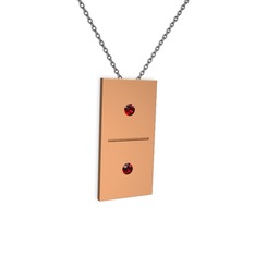Domino Kolye - Garnet 8 ayar rose altın kolye (40 cm gümüş rolo zincir) #b48n7x
