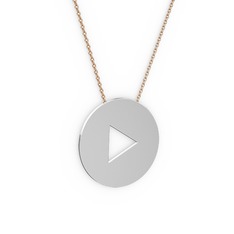 Play  Kolye - 18 ayar beyaz altın kolye (40 cm gümüş rolo zincir) #1sgaspa