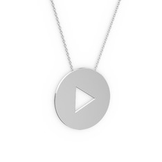 Play  Kolye - 8 ayar beyaz altın kolye (40 cm gümüş rolo zincir) #wv636h