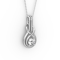 Düğüm Kolye - Pırlanta 925 ayar gümüş kolye (0.5 karat, 40 cm gümüş rolo zincir) #1u15inr