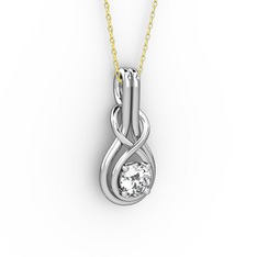 Düğüm Kolye - Swarovski 925 ayar gümüş kolye (40 cm altın rolo zincir) #c046nu