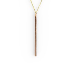 Su Yolu Kolye - Pırlanta 18 ayar rose altın kolye (0.44 karat, 40 cm altın rolo zincir) #10588m
