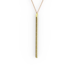 Su Yolu Kolye - Swarovski 18 ayar altın kolye (40 cm rose altın rolo zincir) #11ag24t