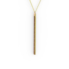 Su Yolu Kolye - Peridot 925 ayar rose altın kaplama gümüş kolye (40 cm gümüş rolo zincir) #11e3jeh