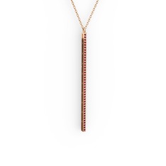 Su Yolu Kolye - Garnet 18 ayar rose altın kolye (40 cm rose altın rolo zincir) #12lagef
