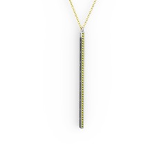 Su Yolu Kolye - Peridot 8 ayar beyaz altın kolye (40 cm altın rolo zincir) #15msc09