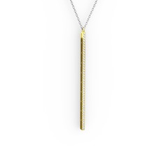 Su Yolu Kolye - Pırlanta 18 ayar altın kolye (0.44 karat, 40 cm beyaz altın rolo zincir) #17qtabi