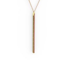 Su Yolu Kolye - Rodolit garnet 8 ayar altın kolye (40 cm rose altın rolo zincir) #1ac9fbu