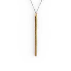 Su Yolu Kolye - Peridot 14 ayar rose altın kolye (40 cm beyaz altın rolo zincir) #1cx9deh