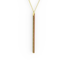 Garnet 18 ayar altın kolye (40 cm altın rolo zincir)