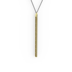 Su Yolu Kolye - Dumanlı kuvars 18 ayar altın kolye (40 cm gümüş rolo zincir) #1fvedyi