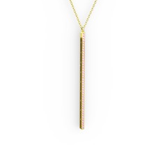 Su Yolu Kolye - Pembe kuvars 14 ayar altın kolye (40 cm altın rolo zincir) #1hg8uxf