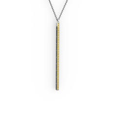 Su Yolu Kolye - Sitrin 925 ayar gümüş kolye (40 cm gümüş rolo zincir) #1if65nm
