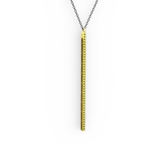 Su Yolu Kolye - Peridot 14 ayar altın kolye (40 cm gümüş rolo zincir) #1irli64