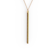 Su Yolu Kolye - Peridot 8 ayar rose altın kolye (40 cm gümüş rolo zincir) #1j7opph