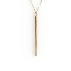 Su Yolu Kolye - Sitrin 8 ayar rose altın kolye (40 cm altın rolo zincir) #1jjsmco